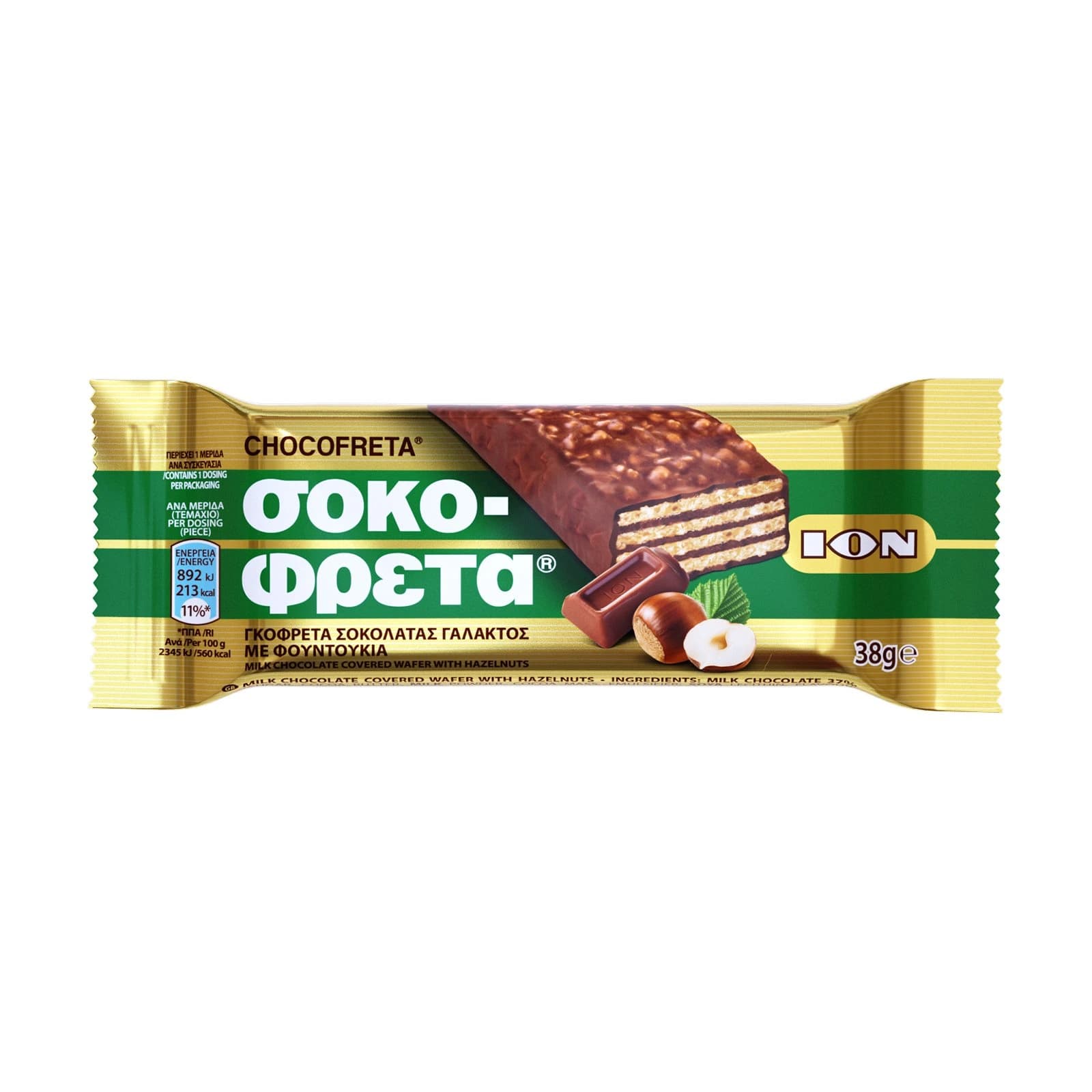 ION Chocofreta with Hazelnuts, 38g