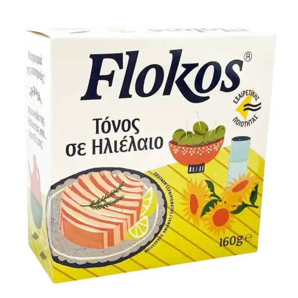 Flokos Marinated Tuna in Sunflower Oil, 160g