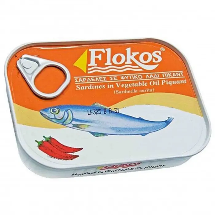 Flokos Sardines in Spicy Oil, 100g